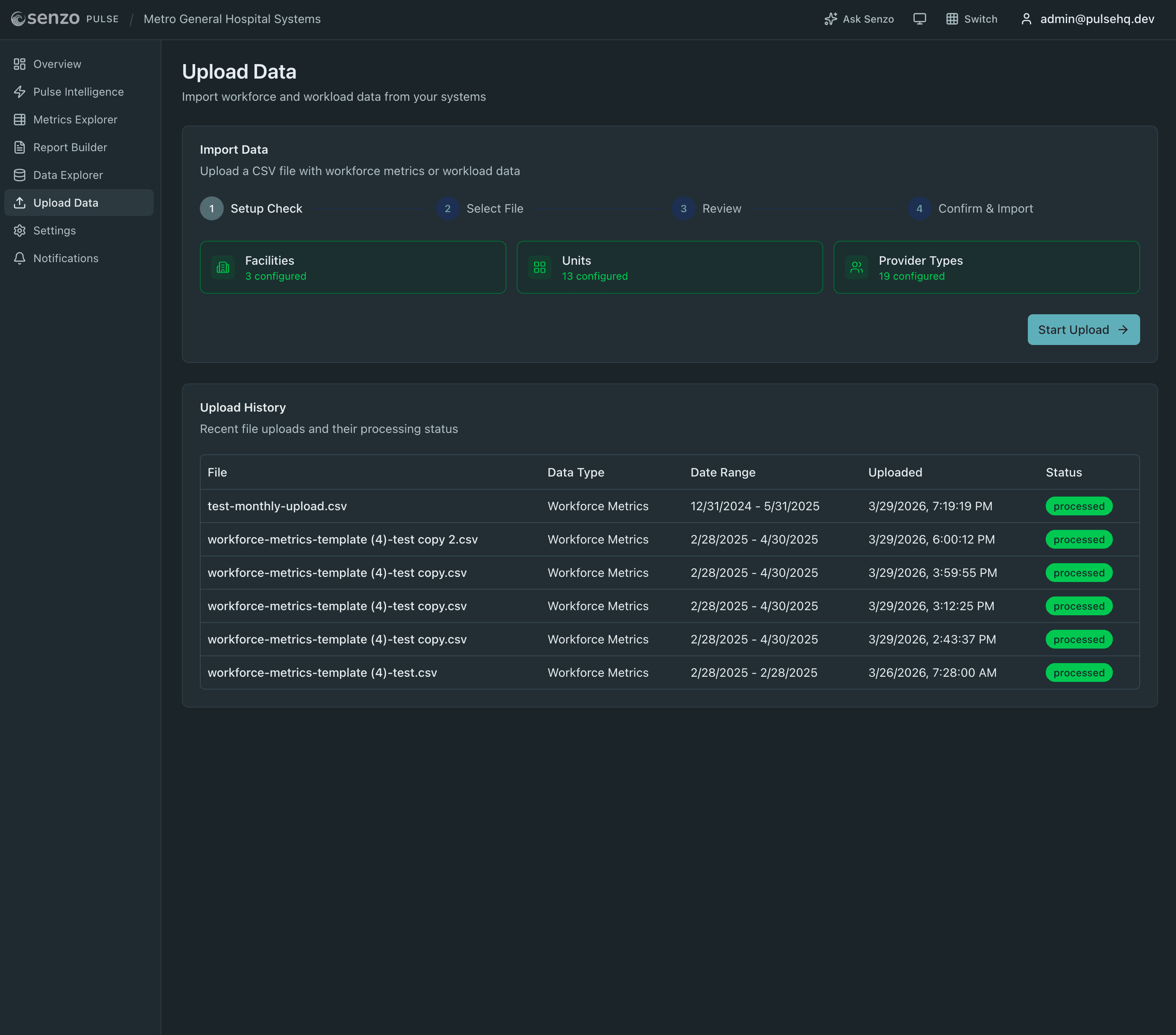 Live in days - CSV upload with automated validation and processing